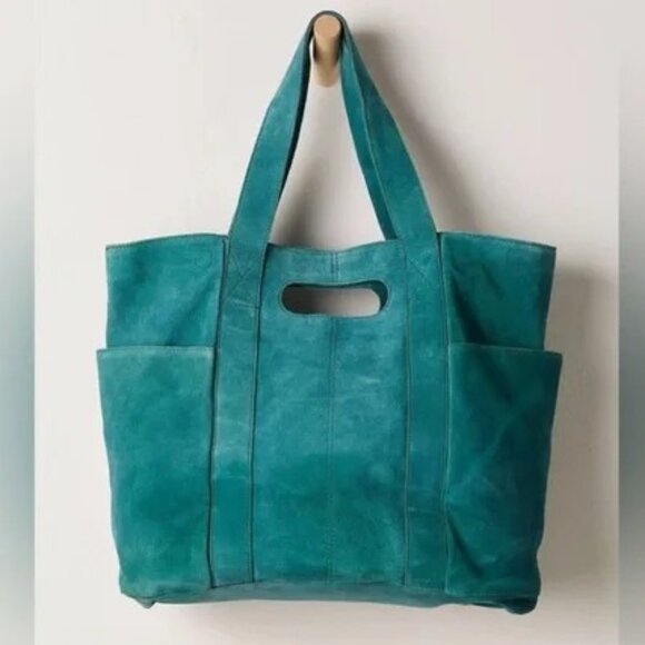 FREE PEOPLE Suede Caravan Tote In Pine NWT - Picture 12 of 13